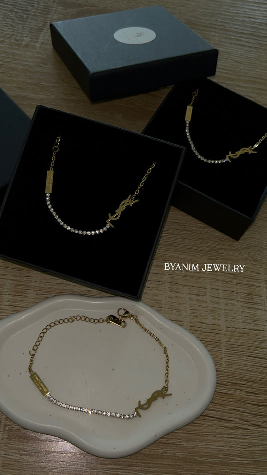 Bracelet "YSL" doré