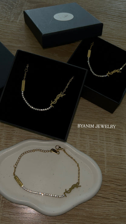 Bracelet "YSL" doré